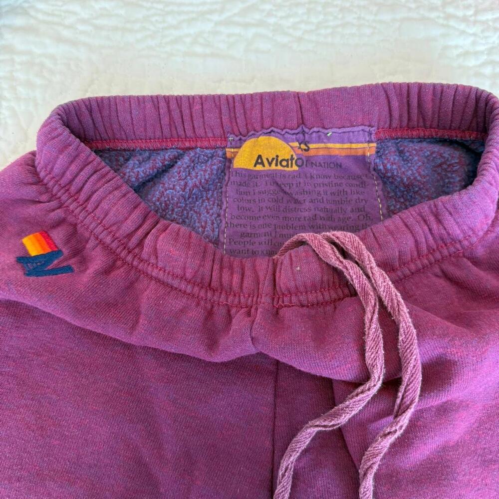 Aviator Purple Sweatpants with Colorful Logo